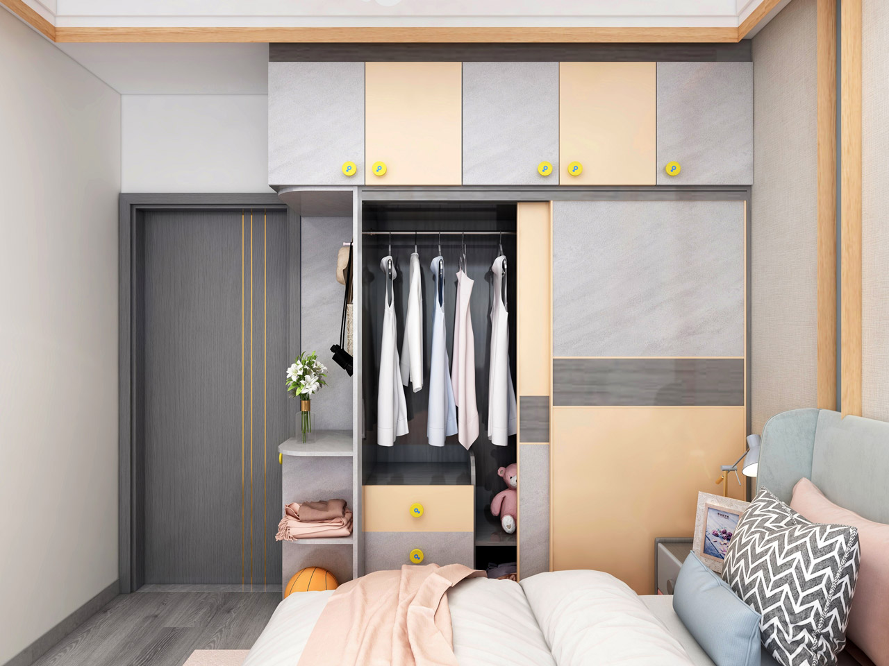 現(xiàn)代簡約風格兒童房衣柜